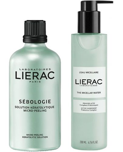 Lierac Sebologie Комплект - Кератолитен лосион и Мицеларна вода, 100 + 200 ml - 1
