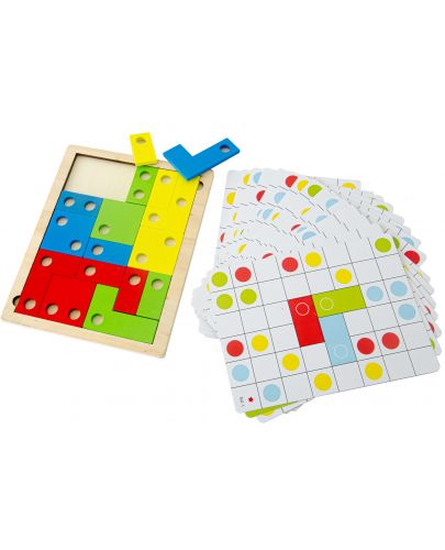 Логическа игра Smart Baby - Подреждане на цветни фигури по шаблон - 1