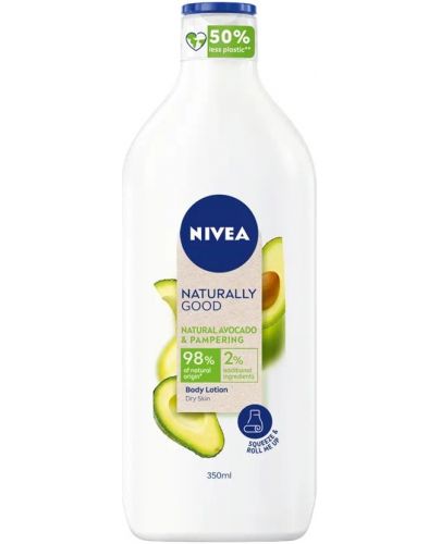 Nivea Naturally Good Лосион за тяло с авокадо, 350 ml - 1
