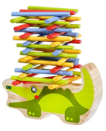 Дървена играчка за баланс Lucy&Leo - Крокодил - 1