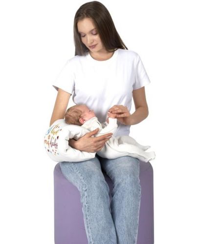 Луксозна възглавница за кърмене с бродерия Sevi Baby - Екрю - 2