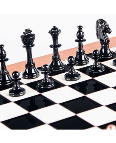 Луксозен шах Manopoulos - Staunton, черно и мед, 36 х 36 - 4