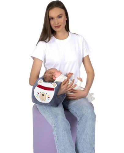 Луксозна възглавница за кърмене с бродерия Sevi Baby - Сива - 2