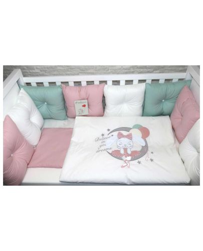 Луксозен спален комплект Bambino Casa - Pillows rosa, 12 части - 3