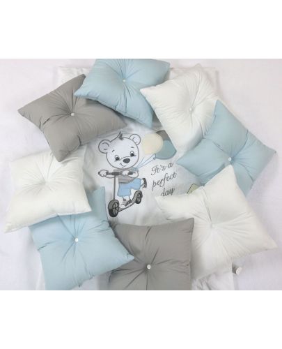 Луксозен спален комплект Bambino Casa - Pillows blu, 12 части - 2