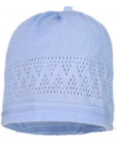 Лятна плетена шапка Maximo - размер 45, светлосиня - 1