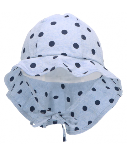 Лятна шапка с UV 50+ защита Sterntaler - На точки, за момиче, 47 cm, 9-12 месеца, синя - 4