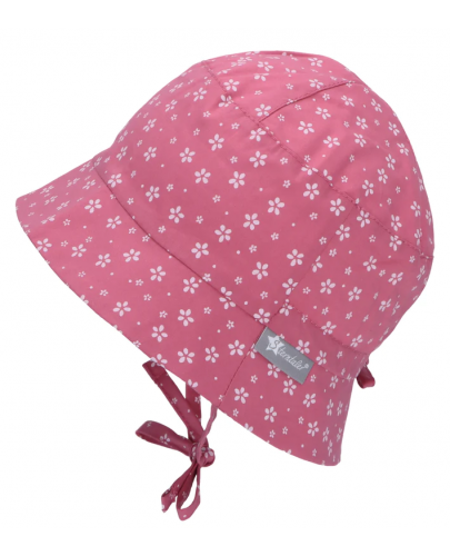 Лятна шапка с UV 50+ защита Sterntaler - Цветя, 51 cm, 18-24 месеца, розова - 3