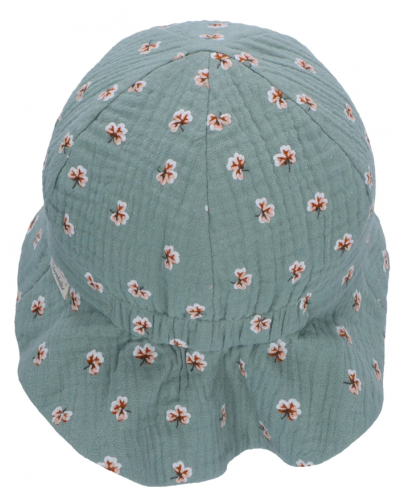 Лятна шапка с UV 50+ защита Sterntaler - Щампа на цветя, 49 cm, 12-18 месеца, зелена - 4