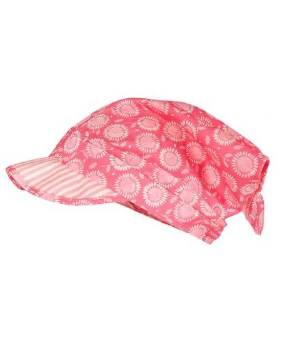 Лятна шапка-кърпа Maximo, тъмно розова с цветя - 1