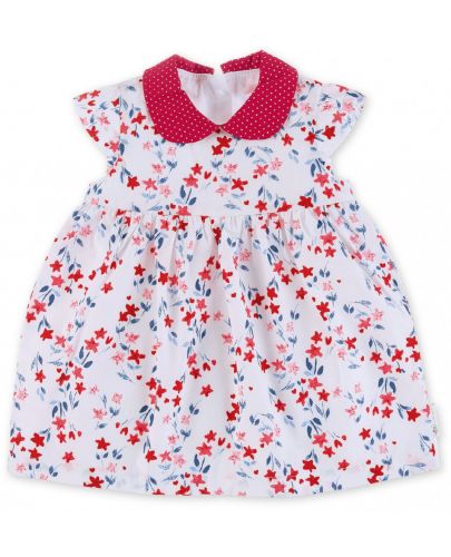 Лятна бебешка рокля Sterntaler - На цветя, 68 cm, 5-6 месеца, бяла - 1