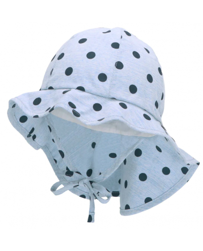 Лятна шапка с UV 50+ защита Sterntaler - На точки, за момиче, 47 cm, 9-12 месеца, синя - 1