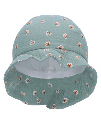 Лятна шапка с UV 50+ защита Sterntaler - Щампа на цветя, 49 cm, 12-18 месеца, зелена - 2