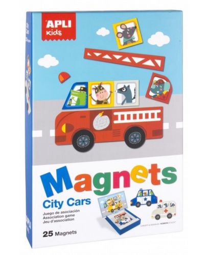 Детска магнитна игра APLI - Автомобилите в града - 1