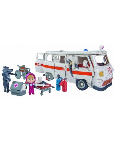 Комплект играчки Simba Toys Маша и Мечока - Линейката на вълците - 1