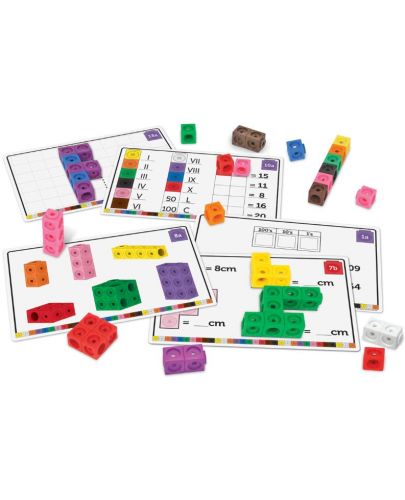 Математически кубчета за сглобяване Learning Resources - Stem, 100 части - 1