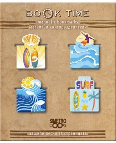 Магнитни книгоразделители Simetro - Book Time, Сърф и море - 1