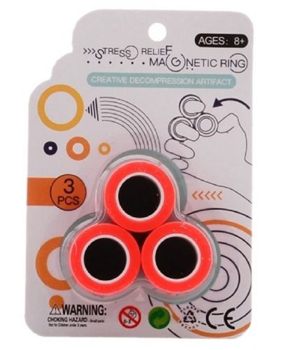 Магнитни пръстени за трикове Johntoy - 3 броя, оранжеви - 1