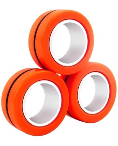 Магнитни пръстени за трикове Johntoy - 3 броя, оранжеви - 2