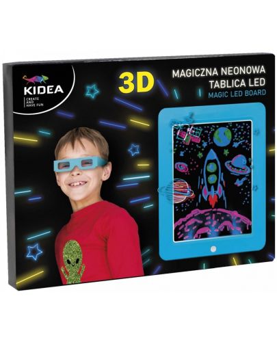 Магическа LED неонова дъска Kidea - синя, за 3D изображения - 1