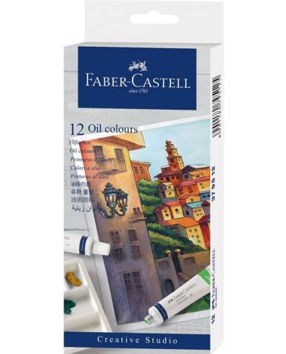 Маслени бои Faber-Castell - 12 цвята, 9 ml - 1