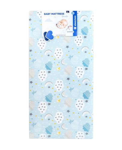 Бебешки матрак KikkaBoo - Siesta 60 x 120 x 10 cm, Clouds Blue - 1