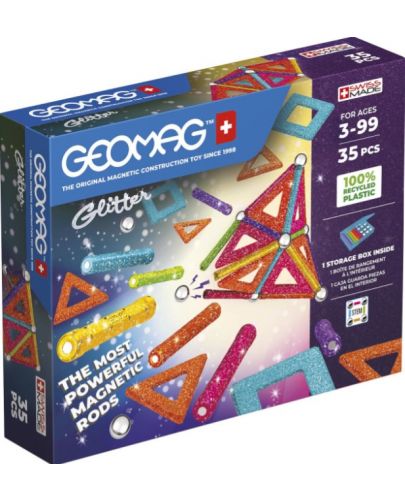 Mагнитен контруктор Geomag - Glitter, 35 части - 1