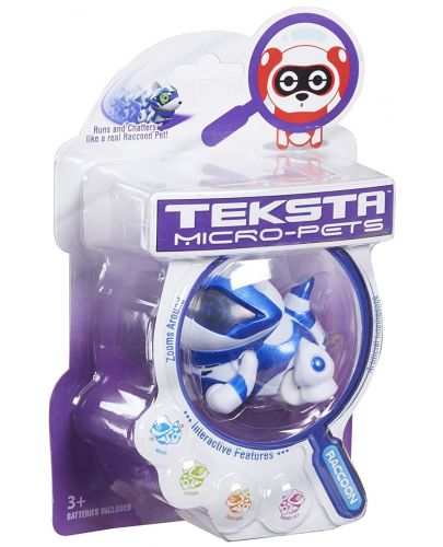 Интерактивна играчка Manley TEKSTA Micro Pets - Робот, Енот - 4