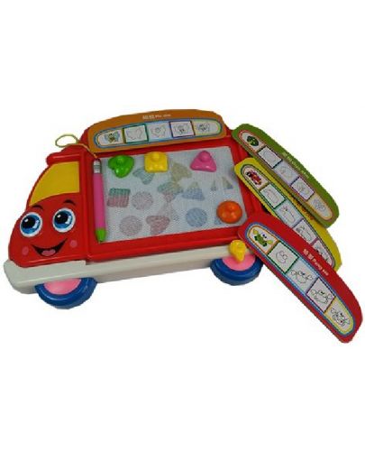 Магнитна дъска за рисуване Raya Toys - Камион, червена - 1