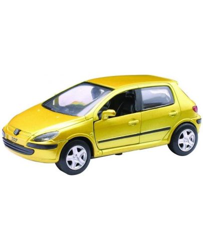 Метална количка Newray - Peugeot 206 CC, жълта, 1:32 - 1