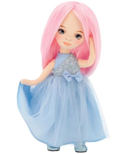 Мека кукла Orange Toys Sweet Sisters - Били със сатенена синя рокля, 32 cm - 1