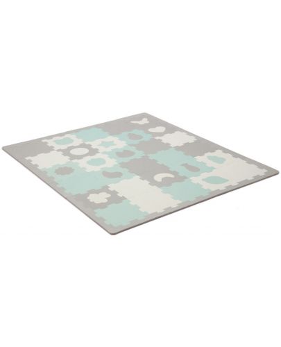 Меко килимче за игра KinderKraft - Luno Shapes, мента - 1