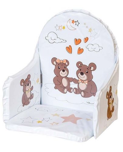Мека подложка за дървено столче за хранене New Baby - Мечета - 1