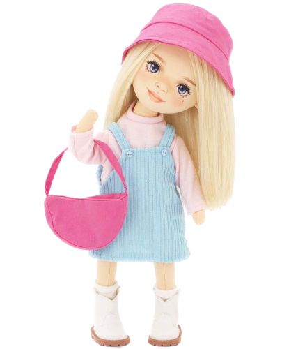 Мека кукла Orange Toys Sweet Sisters - Мия със синя рокля без ръкави, 32 cm - 2