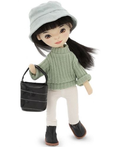 Мека кукла Orange Toys Sweet Sisters - Лилу със зелен пуловер, 32 cm - 2