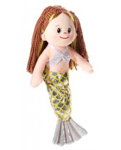 Мека кукла Heunec Poupetta - Малката русалка, с кестенява коса, 36 cm - 1