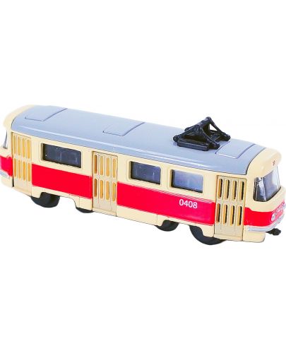 Метална играчка Rappa - Ретро трамвай, 1:162 - 1