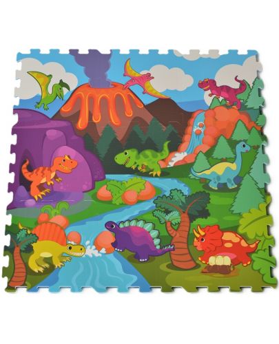 Мек пъзел за под с принт Moni Toys - Dino Park, 9 части - 1