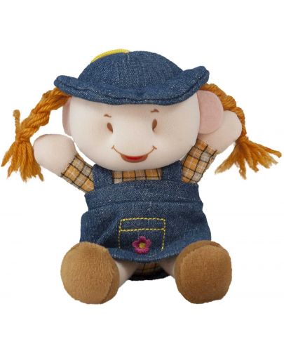 Мека кукла Амек Тойс - Момиче с дънкови дрехи, 12 cm - 1