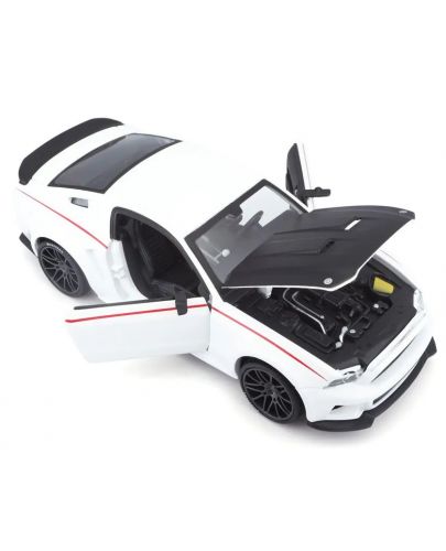 Метална кола Maisto Special Edition - Ford Mustang Street Racer 2014, бяла, 1:24 - 3