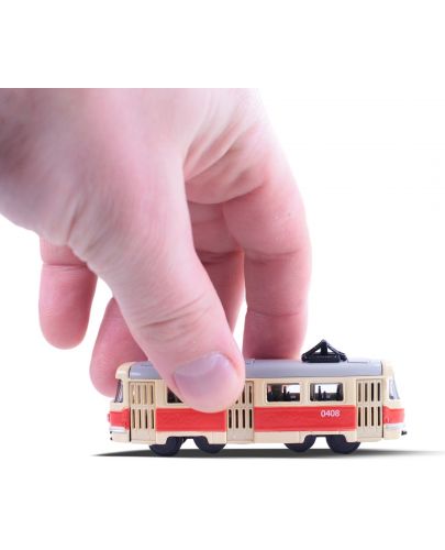 Метална играчка Rappa - Ретро трамвай, 1:162 - 5