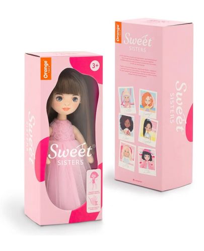 Мека кукла Orange Toys Sweet Sisters - Софи с розова рокля на рози, 32 cm - 2