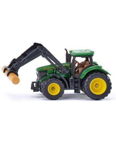Метална играчка Siku - Трактор с щипки John Deere, зелен - 1