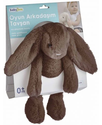 Мека играчка BabyJem - Bunny, Dark Brown, 35 cm  - 3