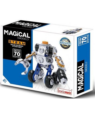 Метален конструктор Raya Toys - Magical Model, робот, 70 части - 1