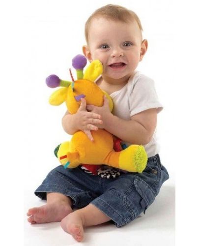 Мека играчка Playgro - Активен жираф, за гушкане, 30 cm - 2
