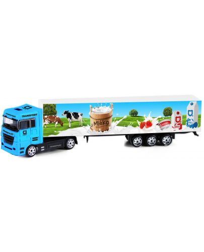 Метален камион Rappa - Мляко и млечни продукти, 20 cm - 1