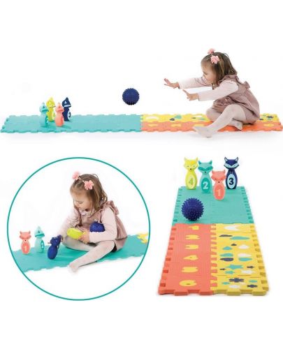 Меко килимче с боулинг и сензорни играчки Ludi  - 4