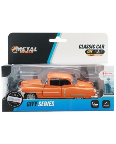 Метален автомобил Toi Toys - Classic, ретро, 1:35, оранжев - 2