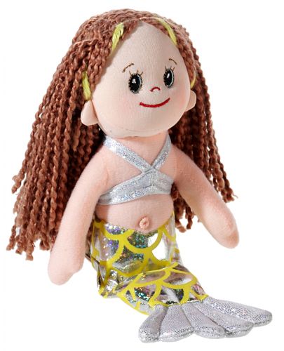 Мека кукла Heunec Poupetta - Малката русалка, с кестенява коса, 23 cm - 1